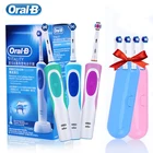 Оригинальная электрическая зубная щетка Oral B, 2 минуты вращения, чистка зубов, Индуктивная зарядка, водонепроницаемая