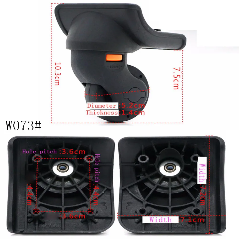 w073 Left Right 2pcs 1 пара GUGULUZA Замена багажного колеса ремонт чемодан сумка Запчасти Спиннер колеса ролики для путешествий таможенная коробка - Цвет: w073 Left Right 2pcs