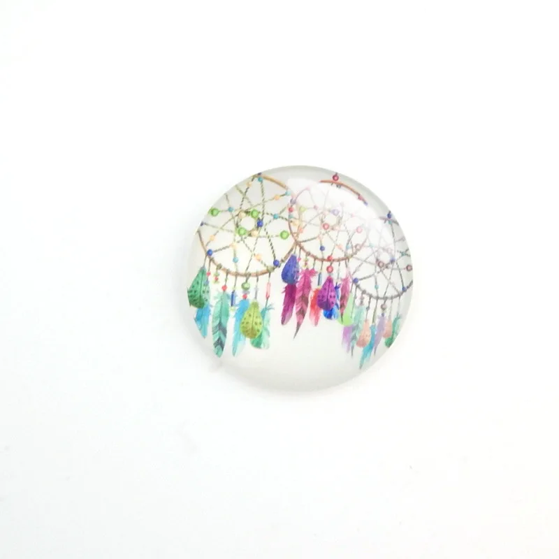 

10 Pcs Random Mix Dreamcatch Pattern Round Glass Cabochon Necklace DIY Glass Patch Dome Flat Back Jewelry Findings Wholesale