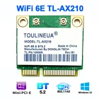 5374 Мбитс Bluetooth 5,2 WiFi 6E TL-AX210 Mini PCI-E Wifi карта для Intel AX210 802.11ax 2,4G5G6G чем AX200 беспроводной адаптер