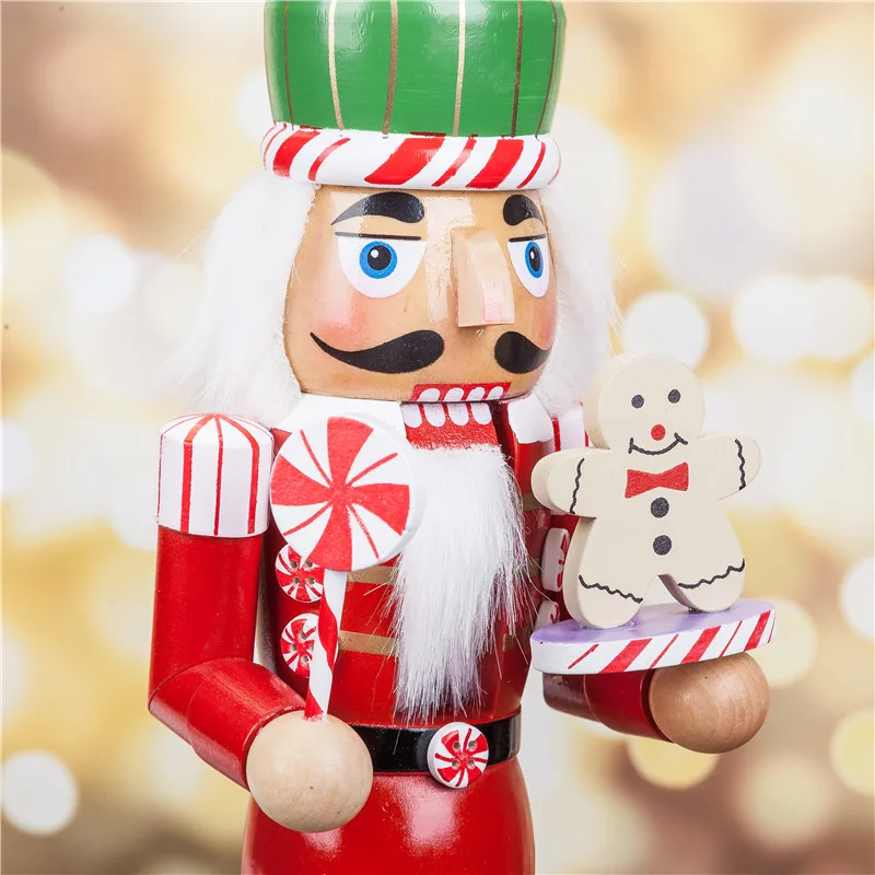 

Wood Nutcracker Puppet Christmas Wooden Handmade Crafts Home Shop Desktop Ornament Decoration Birthday Gift 8 Type 35CM