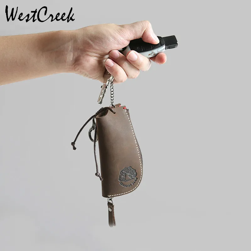 Винтажные кошельки для ключей из натуральной кожи чехол унисекс модный