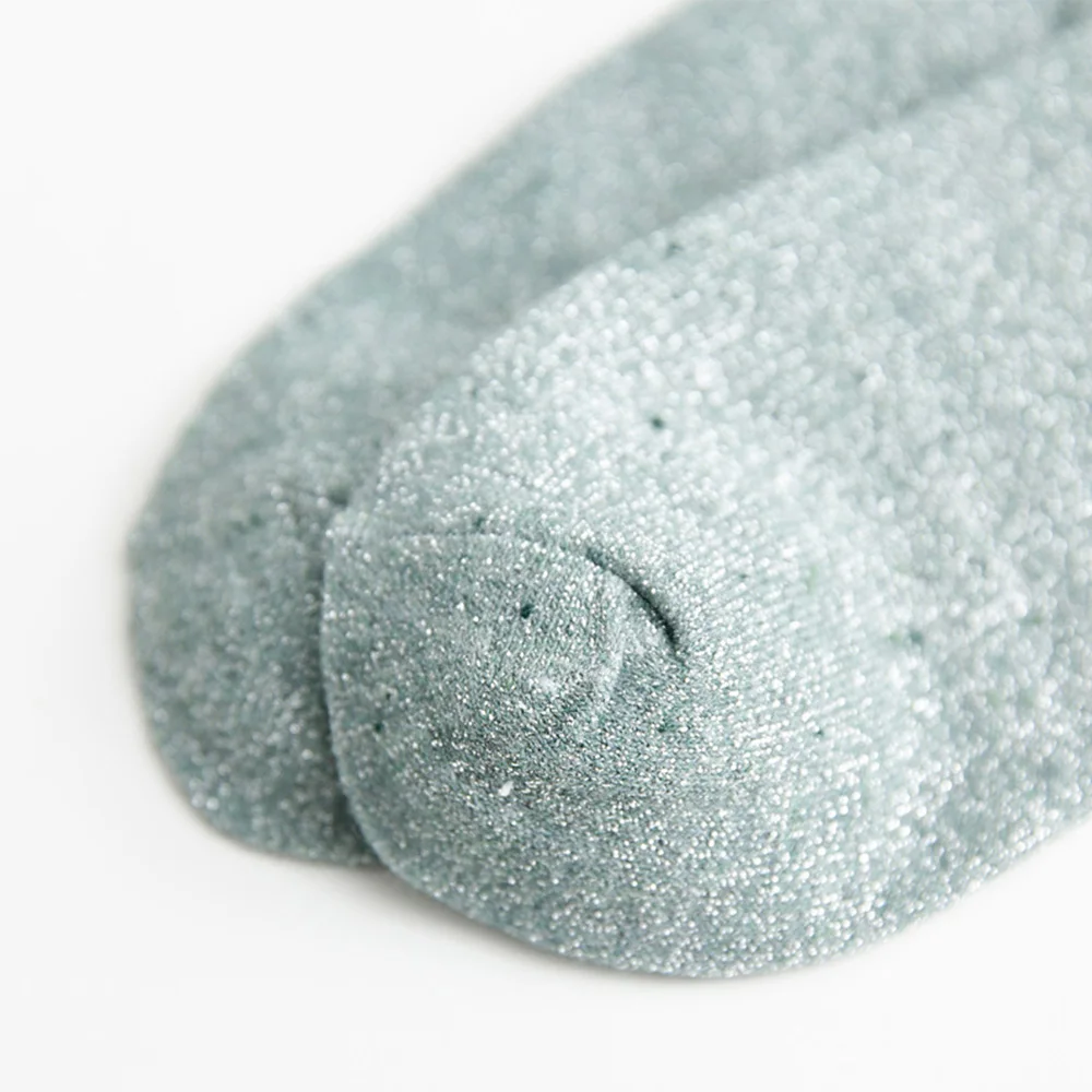 Женские однотонные хлопковые носки в полоску с жемчужинами и бисером осенне