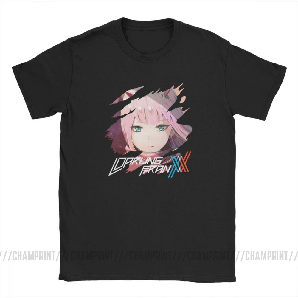 Мужская футболка Darling In The Franxx Zero Two хлопковая Футболка с круглым вырезом и