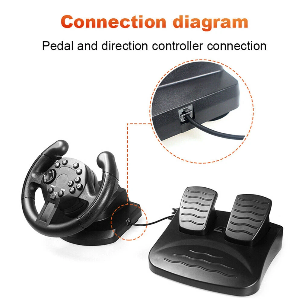 2022 New Game Racing Steering Wheel For PS3/PC Vibration Joysticks Remote Controller Wheels Driving Gaming Handle