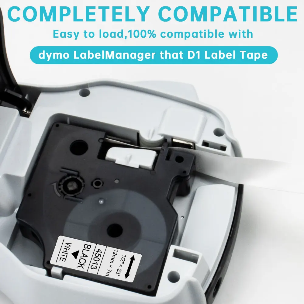 Absonic 6PK 12 мм совместимый с Dymo D1 ярлык 45019 черный на зеленый для производитель