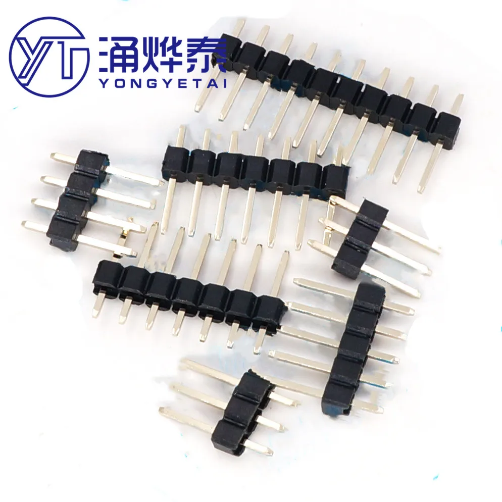 

YYT 1.27mm single row pin straight plug 1*2P/3/4/5/6/7/8/9/10/12/15/20/40/50P gold-plated