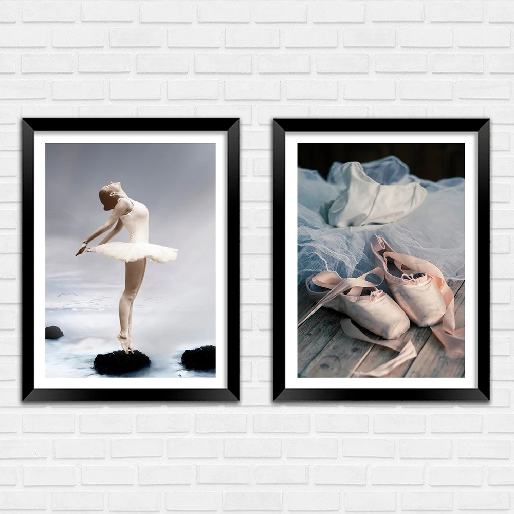 

Self-adhesive Wall Stickers Ballet Prints Ballerina Shoes Photo Art Posters Nordic Wall Pictures Living Bedroom Decoration