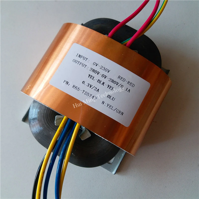 280V 0 0.1A 6 3 V 2A R сердечника трансформатора R65 пользовательские Трансформатор 230V