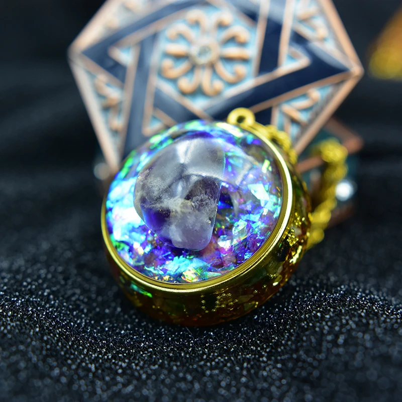 Новинка энергетический кулон Orgon аметис ожерелье чакры камень мудрости