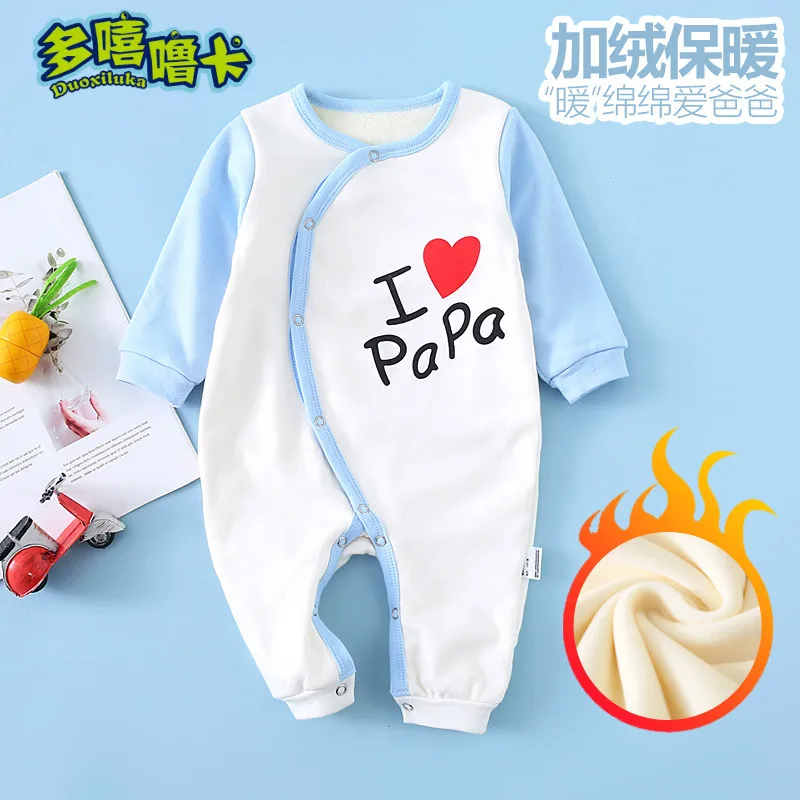 Новинка милый бархатный комбинезон с длинными рукавами для новорожденных