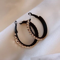 large black hoop earrings for women exaggerated metal chain exaggerated personality fashion earrings round ladies jewelry