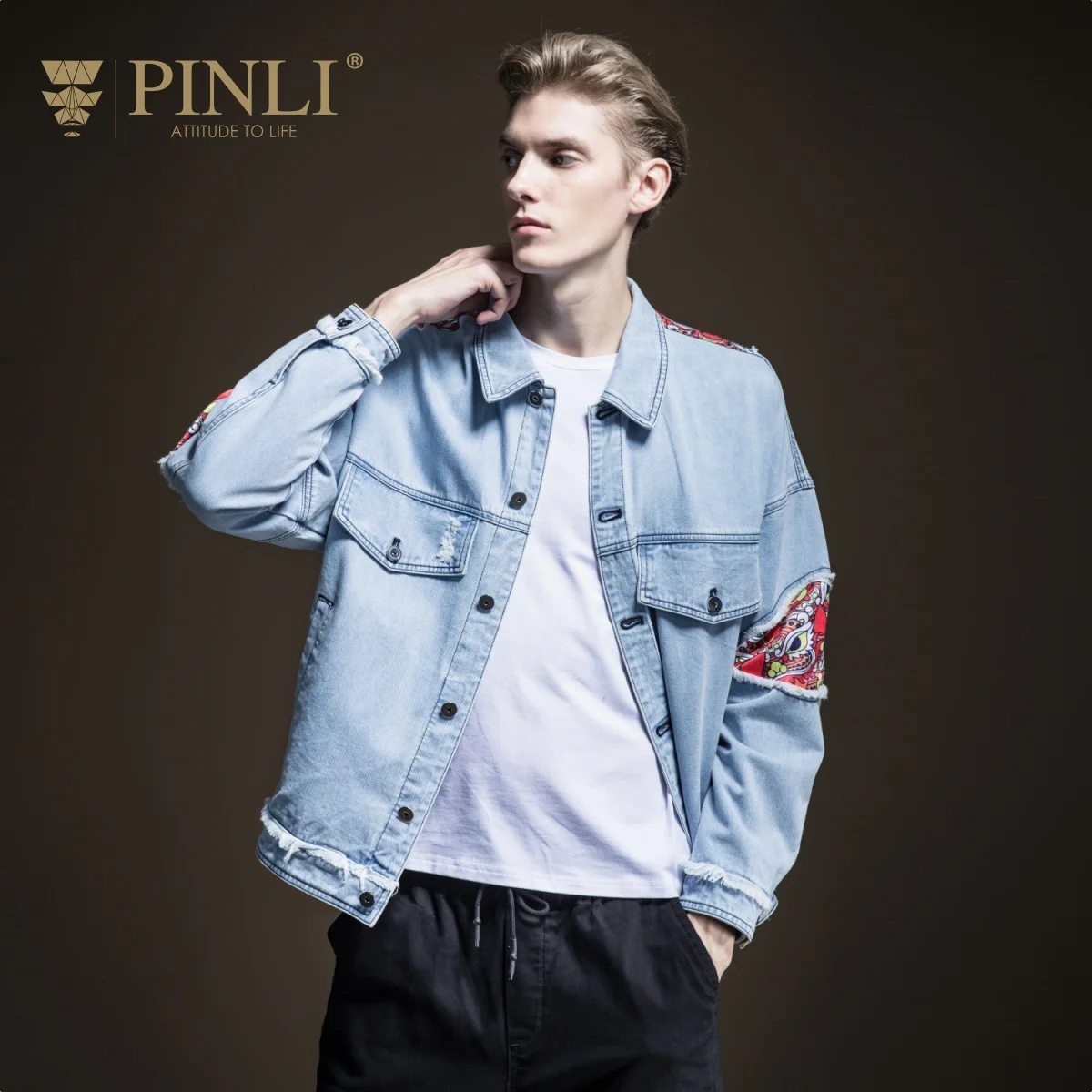 Мужская джинсовая куртка из хлопка без узкого денима новая модель B193304143 на осень