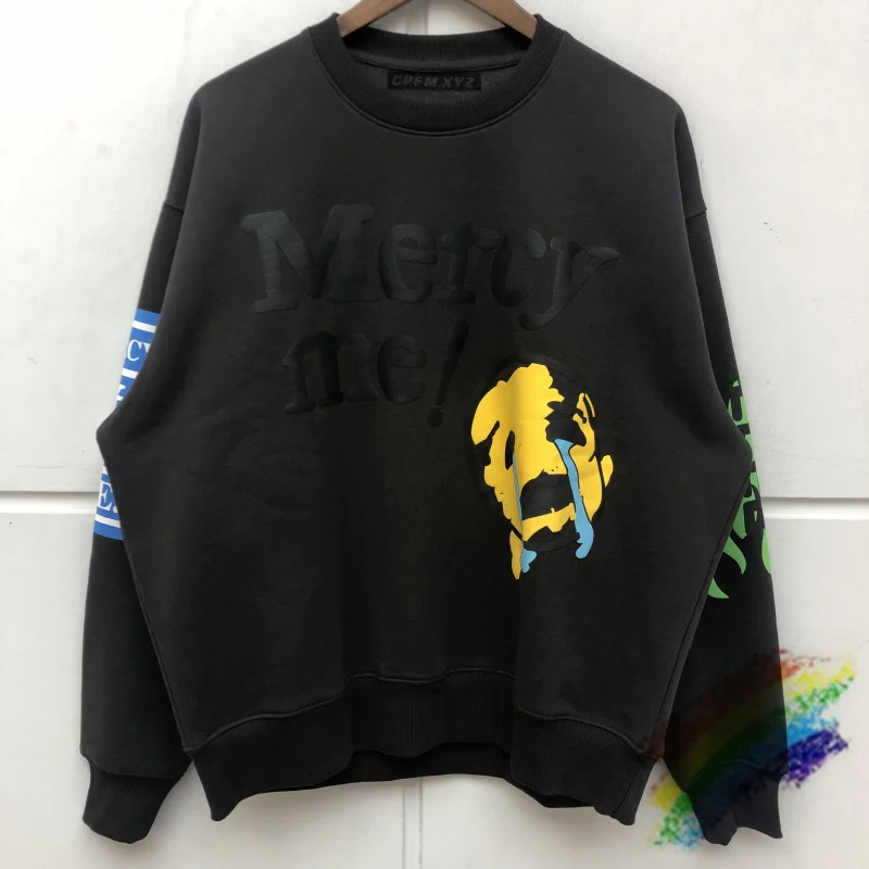 

2021fw Heavy Fabric Kanye West Crewneck Sweatshirts Men Women Oversize 3D Foam Mercy Me Hoodie Kanye CPFM.XYZ Pullovers