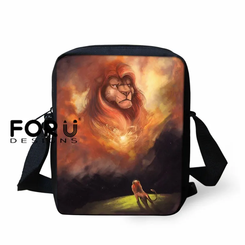 L5441E FORUDESIGNS/Школьный рюкзак с принтом «Король Лев» для мальчиков, повседневный мужской рюкзак для подростков, винтажная сумка с рисунком, 16 дюймов, Детская сумка - Цвет: L5441E