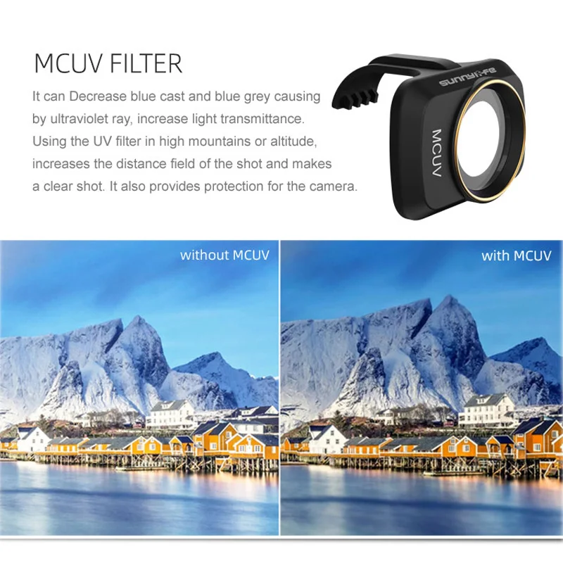 Комплект фильтров для камеры дрона MCUV ND4 ND8 ND16 ND32 CPL ND/PL аксессуары DJI Mini 2 / Mavic |
