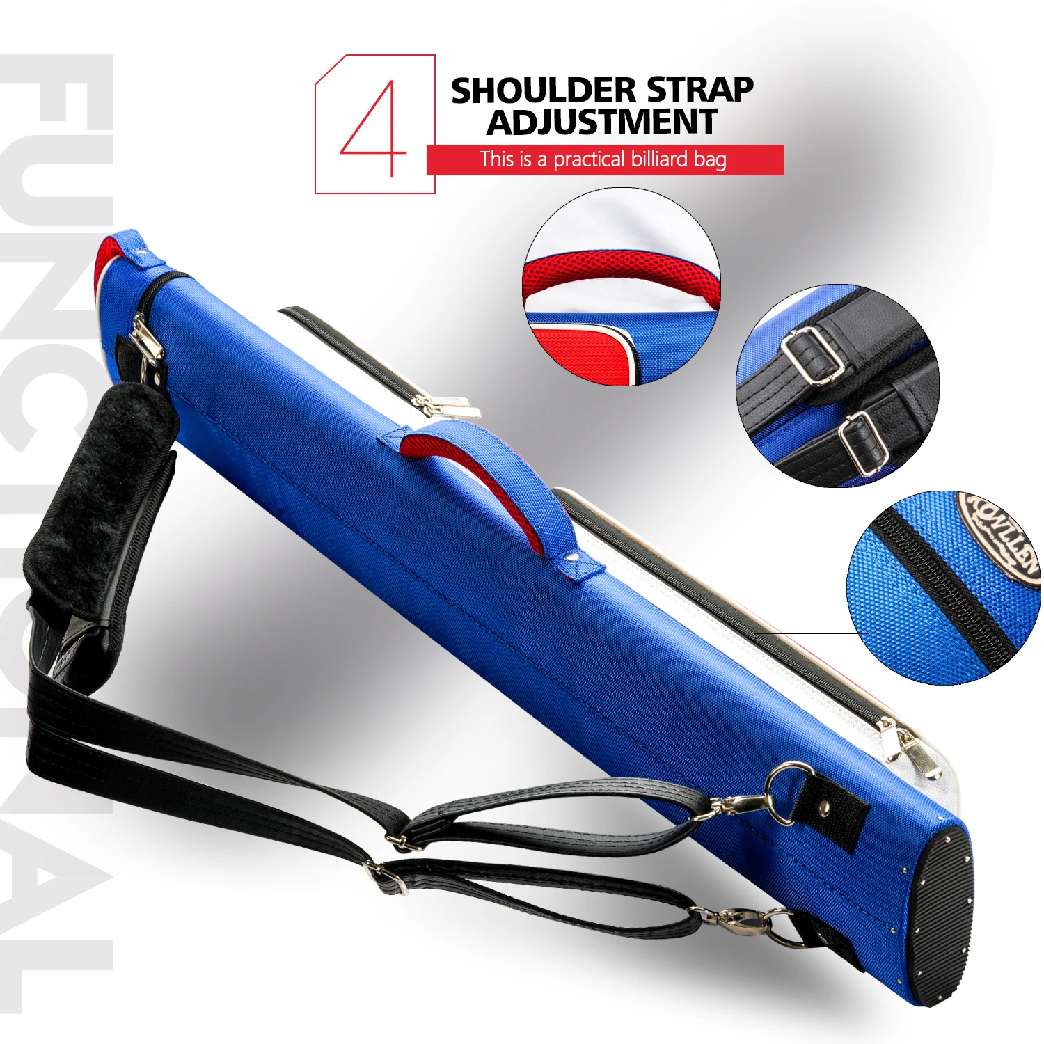 

Konllen Billiard Case 6 Holes optimum fabric Case Handmade 5.5*12.5*88cm Oval Embroidery Bag fashion Billiard Accessories