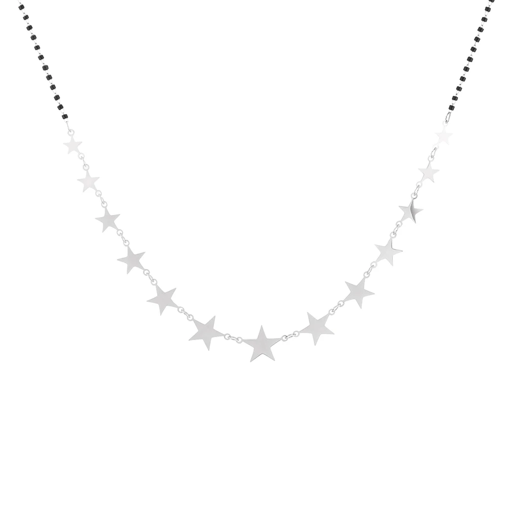 

2020 New Stars Chokers Necklace for Women Stainless Steel Jewelry Small Black Beads Chain Bohemia Style Accessories Best Gifts