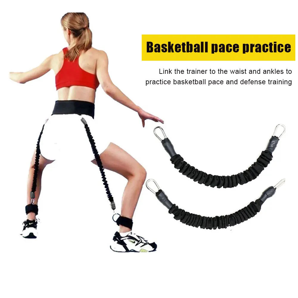

2PCS Latex Bounce Trainer Elastic Rope Trainer Squat Strength Hips Leg Training Rope Legs Strength and Agility Training Belt