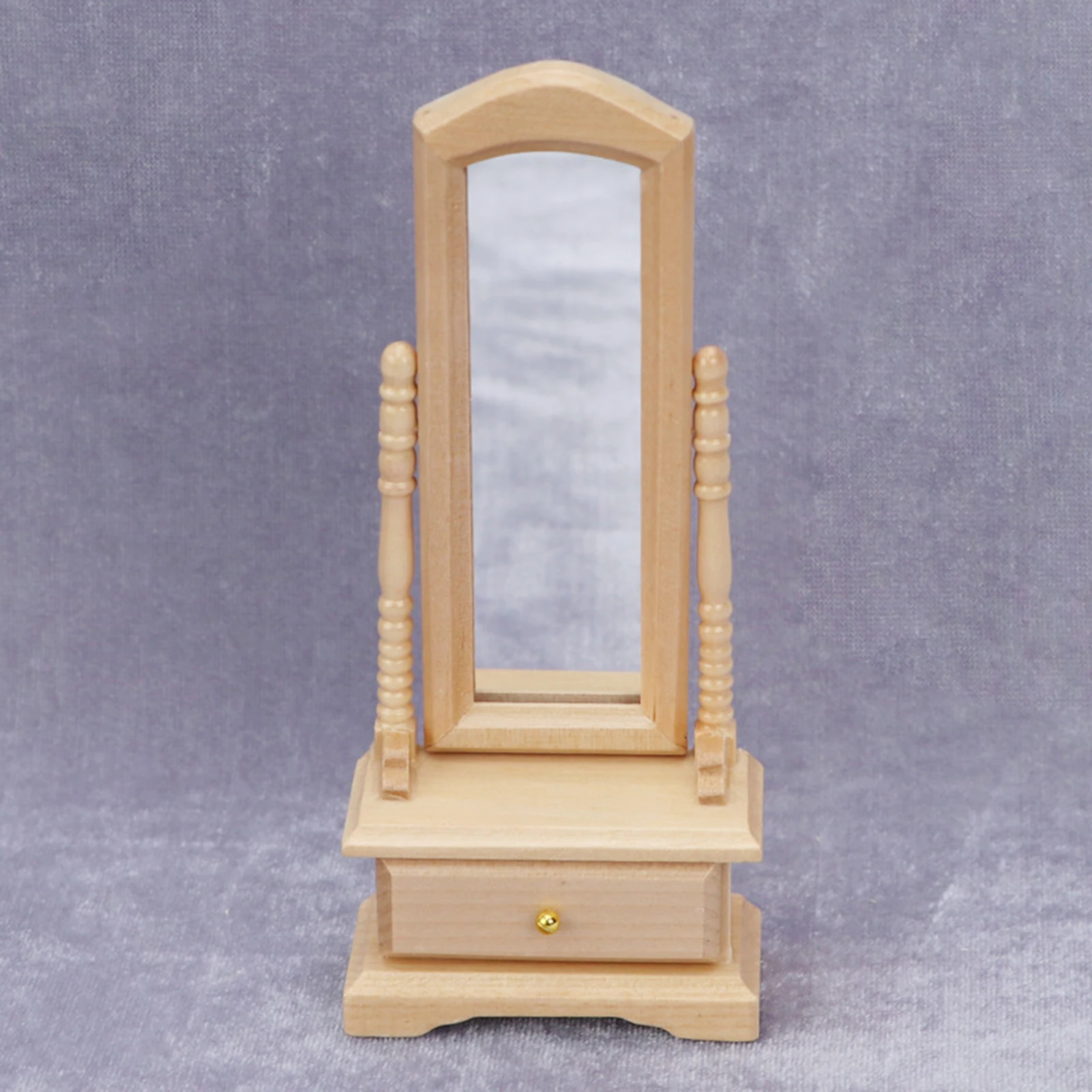 

1:12 Scale Dolls House Miniature Wood Mirror Bathroom DIY Toys Accessories