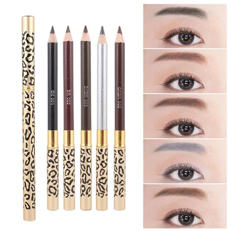 Прочный портативный Карандаш для бровей с леопардовым принтом водостойкий