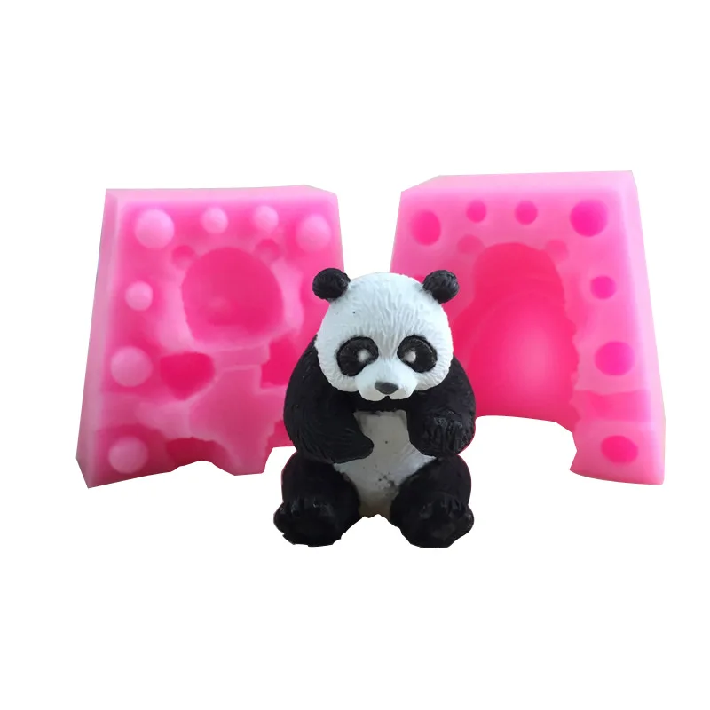 

Small panda silicone mold chocolate Mu Si fondant baking mold soft clay gel plaster ornaments