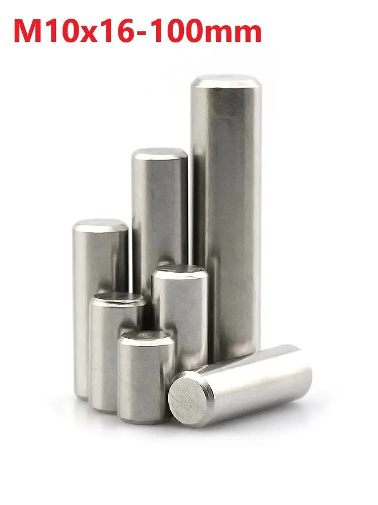 

M10 Cylindrical Pin Locating Dowel 304 Stainless Steel Solid Needle Roller Thimble 10mm x 16 18 20 30 40 50 60 70 80 100mm