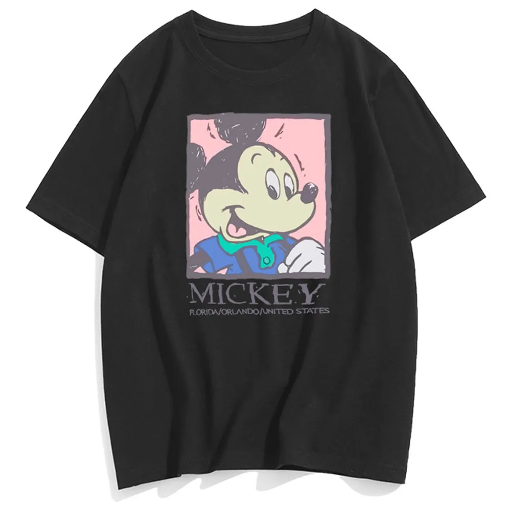 Повседневный пуловер с круглым вырезом и мультяшным принтом Микки