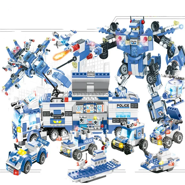 825 шт. Детский конструктор Городская полиция|Игрушечные кубики| |