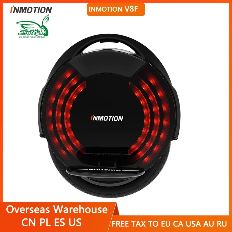 2022 Newest INMOTION V8F Electric Unicycle International Edition, Built-in Rod, 1000W Motor,35KM/H,518WH Monowheel One Wheel