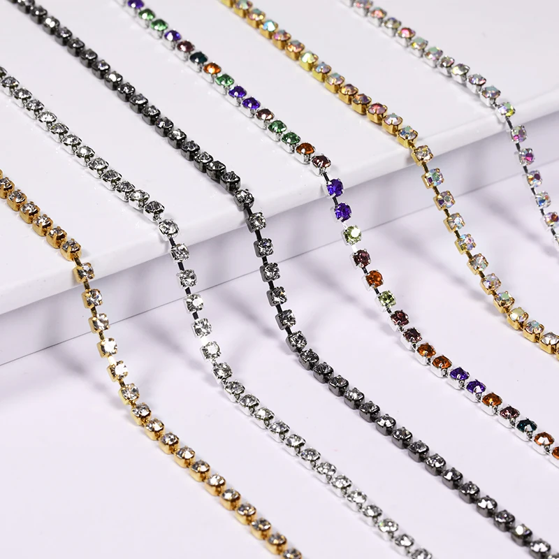 6 шт./пакет металлическая цепочка для ногтей модные золотые серебряные цветные