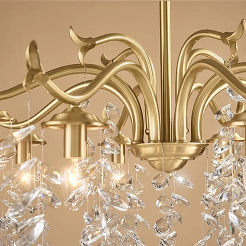 Современный хрустальный светодиодный подвесной светильник K9 медный