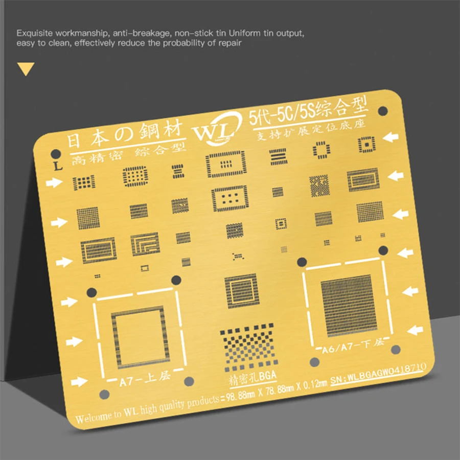 WL Золотой BGA трафарет для iPhone 5 5C 5S 6 6P 6S 6SP 7 7P 8 8P X XR XS MAX материнская плата ремонт
