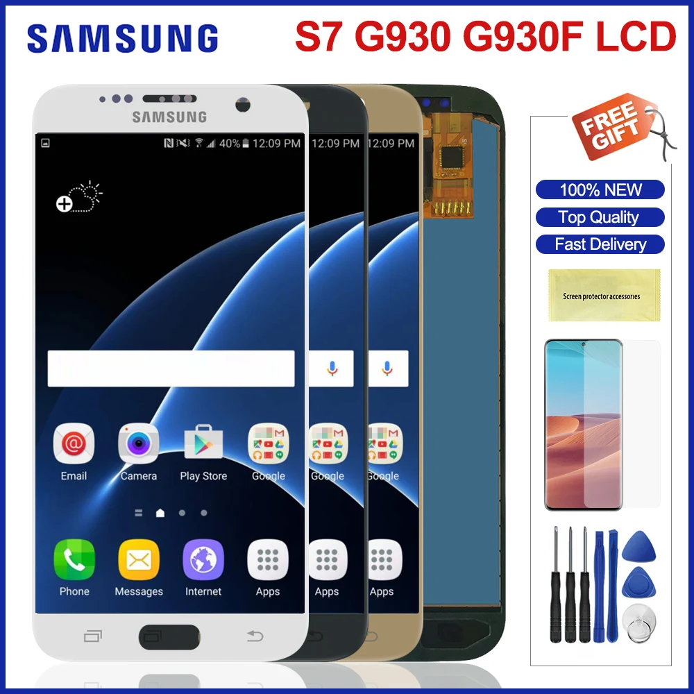 5 1 ''протестированный ЖК дисплей для Samsung Galaxy S7 G930 G930F сенсорный экран