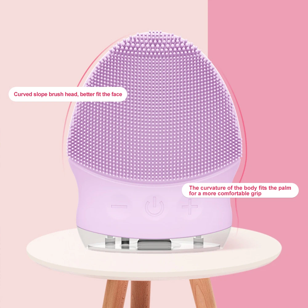 Электрическая мини-щетка для очищения лица силиконовая ультразвуковая