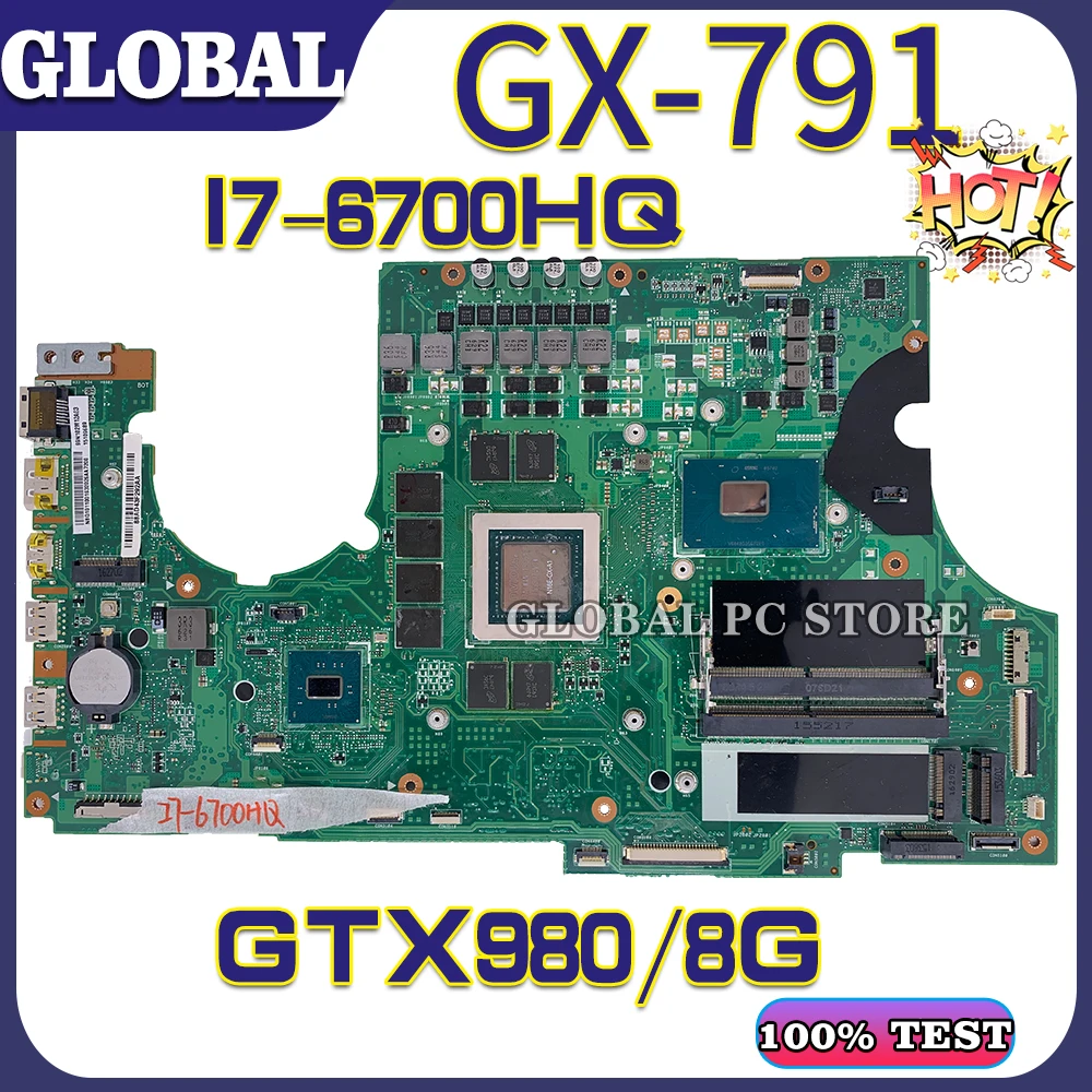 

KEFU P7NCR I7-6700HQ GTX980M/8G Notebook Mainboard For ACER Predator 17 GX-791 G9-791 G9-792 GX-79 Laptop Motherboard TEST OK