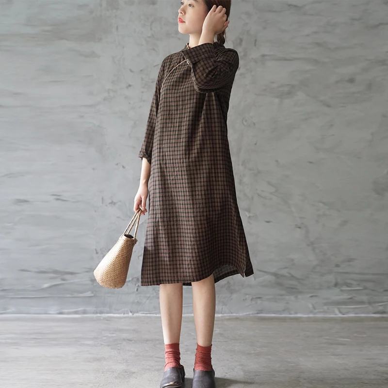 Новое платье Чонсам для отдыха в стиле ретро с пряжкой и сезон осень 2019 года