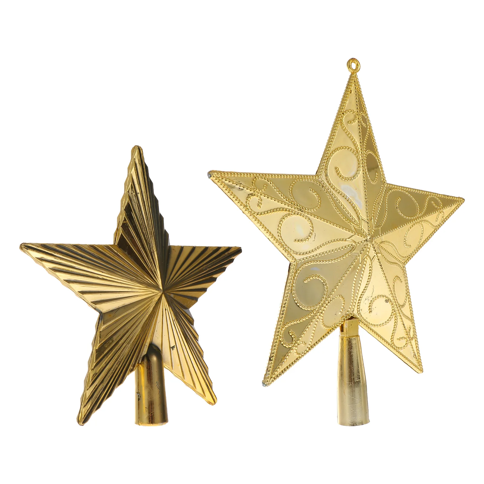 

2pcs Decorative Tree Toppers Christmas Party Star Ornaments Photography Props