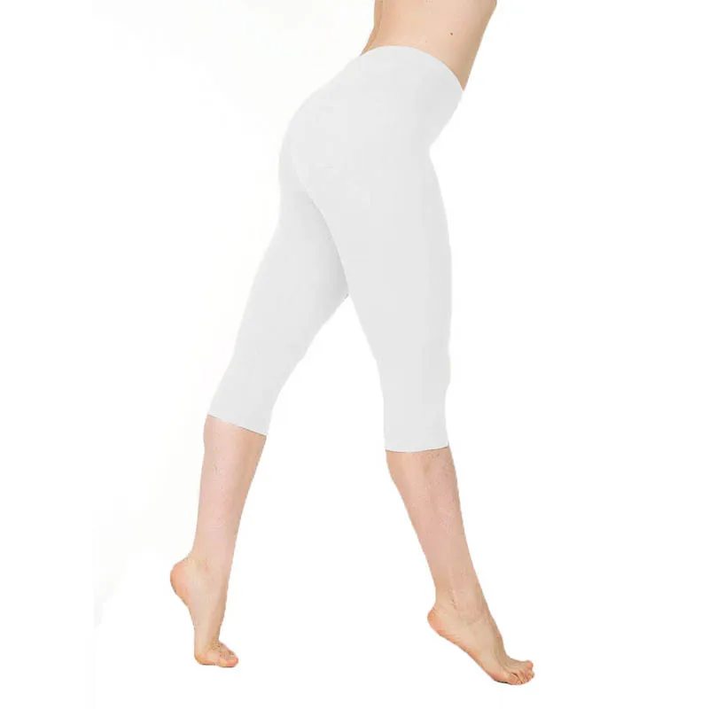 

3/4 Yoga Pants Women Calf-length Pants Capri Pant Sport Leggings Women Fitness Yoga Gym High Waist Leggins Black Drop Shipping