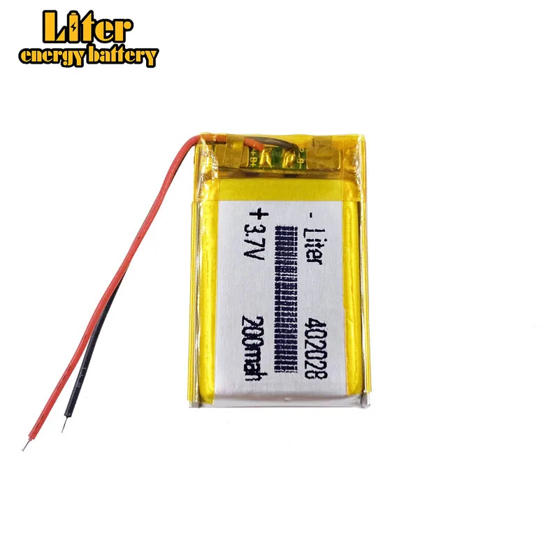 Batería de iones de litio de polímero, 3,7 V, 402028, 200mah, certificación de calidad CE FCC ROHS MSDS