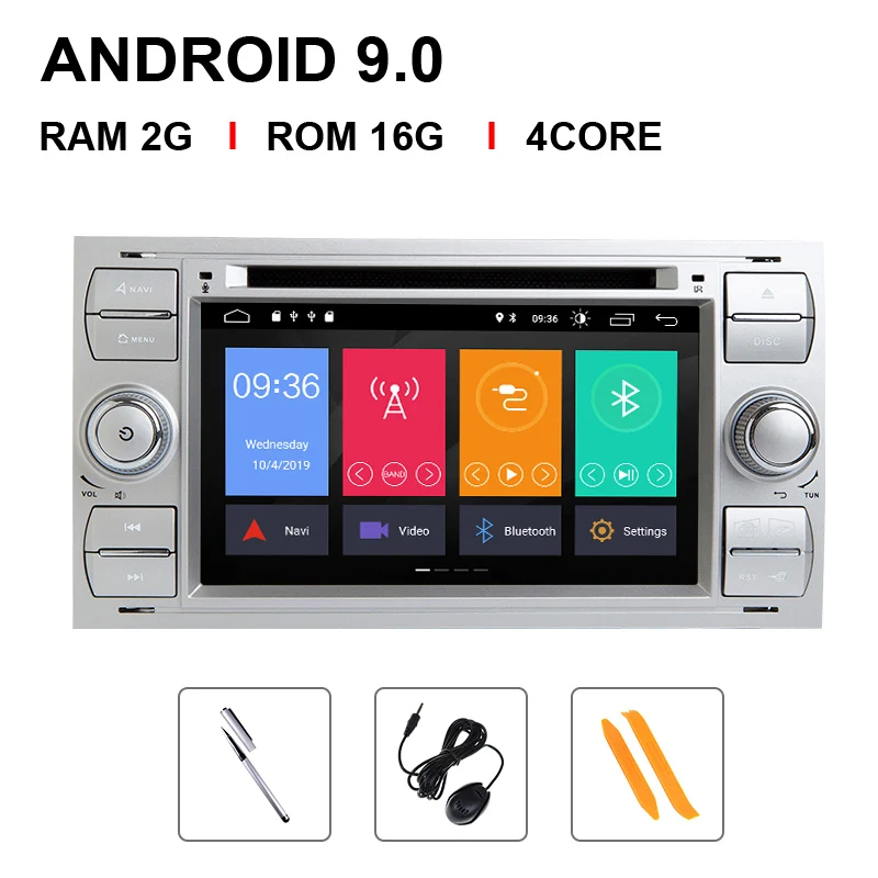 Andriod 9.0 16 ROM 2 din Android 9,0 Автомагнитола для Ford Focus 2 3 mk2 Ford Fiesta Mondeo 4 C-Max S-Max Fusion Transit Kuga мультимедиа dvdNavigation - Цвет: Andriod 9.0 16 ROM