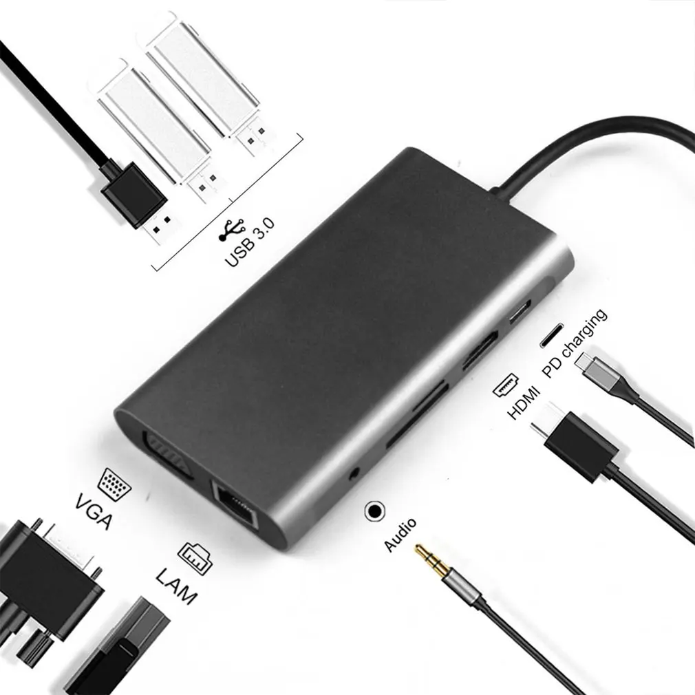 

Multifunction Portable Type-c 8-in-1 Multifunctional Expansion Dock Fast Data Transmission High-resolution Hub
