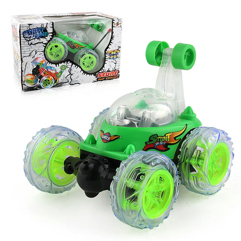 RC автомобиль 360 спиннинг и флипы с цветной вспышкой музыкой для детей