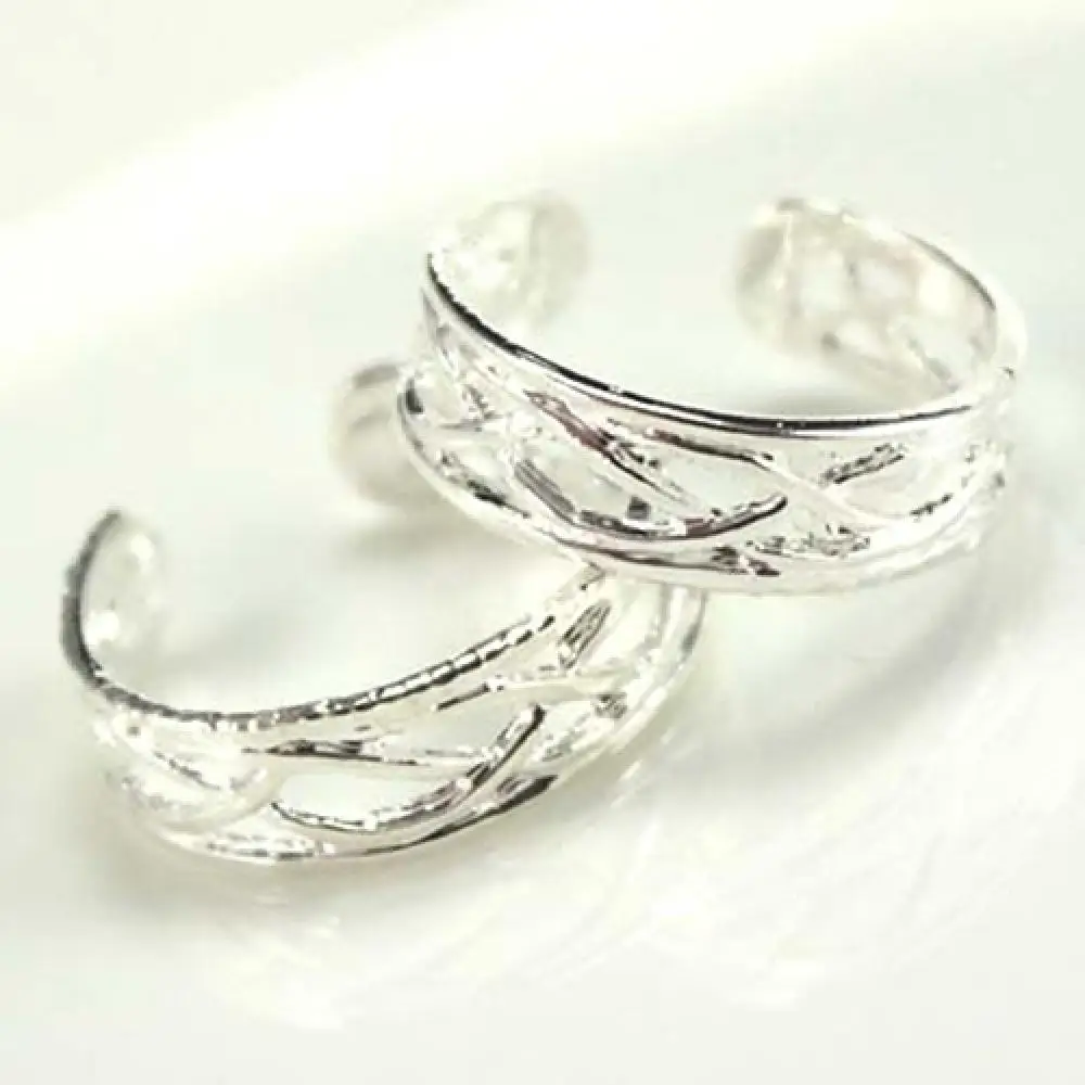 

80% 2021 New 10 Pcs Adjustable Silver Plated Open Jewelry Toe Rings for Women Party Gift