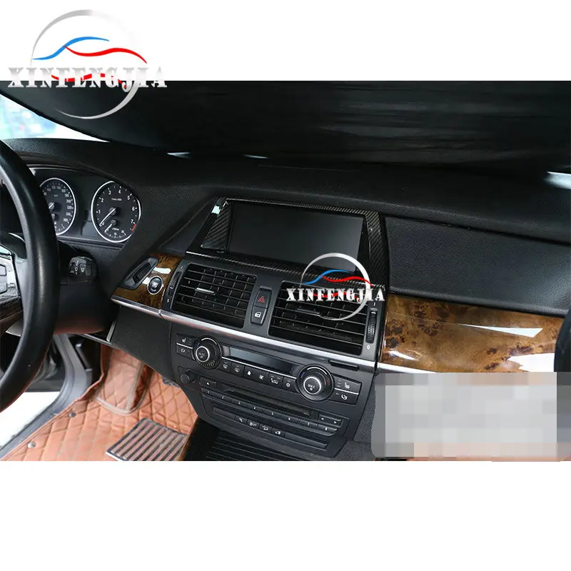 

For BMW X5 X6 E71 E70 07-13 Carbon Fiber Color Center Navigator GPS Frame Trim
