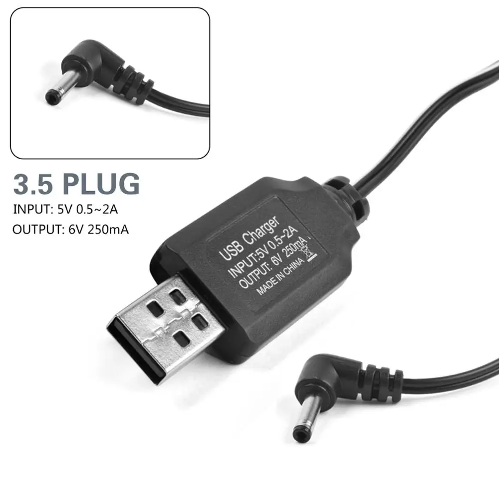 Адаптер с USB зарядкой для аккумулятора 6 в 250 мА Ni CD MH игрушек радиоуправляемых