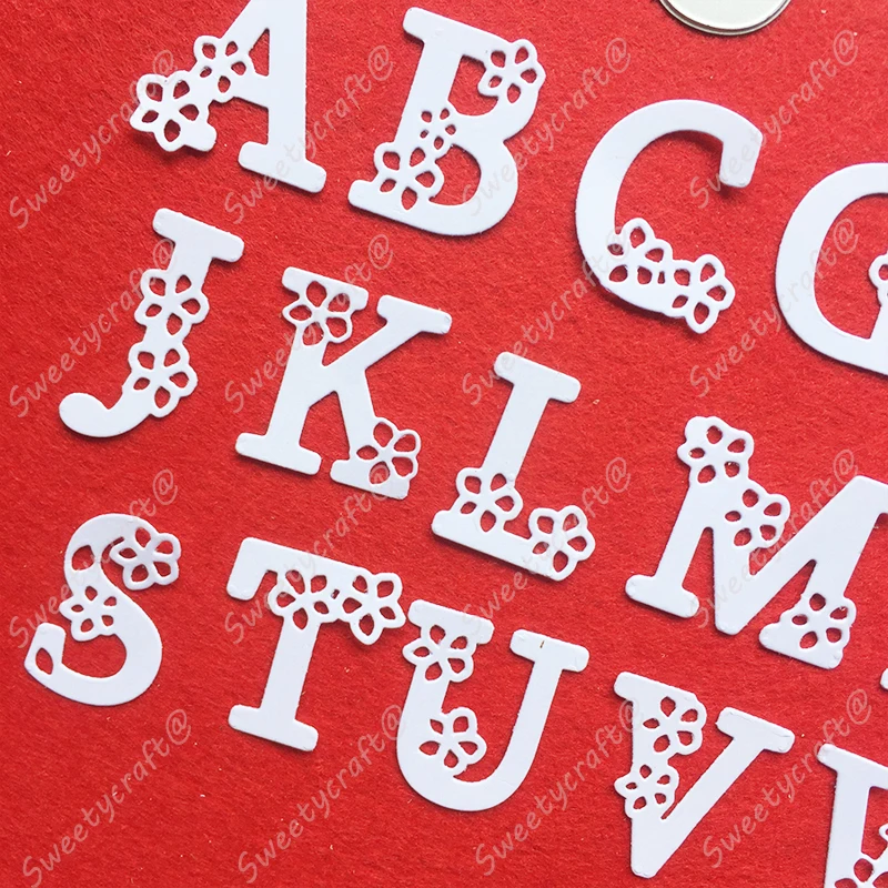Metal Cutting Dies Stencils Flower Alphabet Letter Frame Dies Scrapbooking Stamp Craft Background Die Cut New 2022 Card Making
