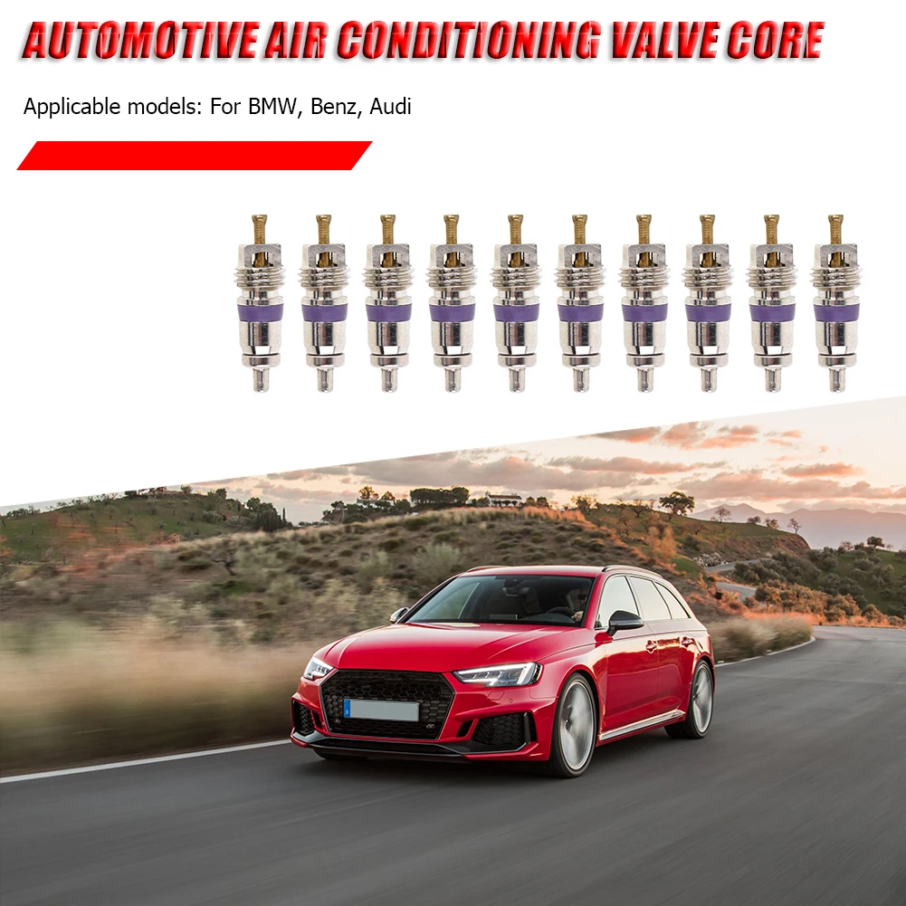

10 шт./лот детали для ремонта автомобиля, универсальные медные сердечники клапана для автомобиля R134a кондиционера, клапаны для BMW AUDI