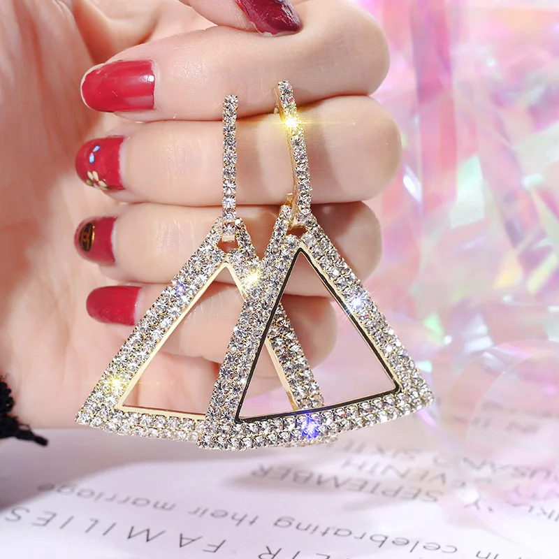 Хит продаж S925-needle корейская мода большие блестящие женские серьги с