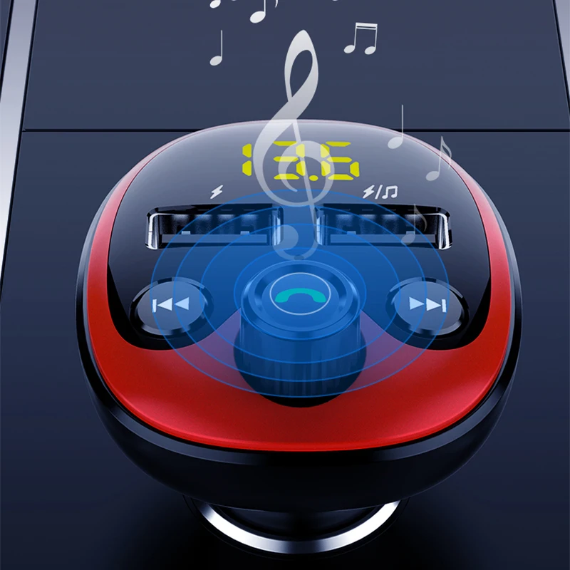 Автомобильный комплект с fm передатчиком bluetooth модулятор громкая связь 5 0 mp3 плеер